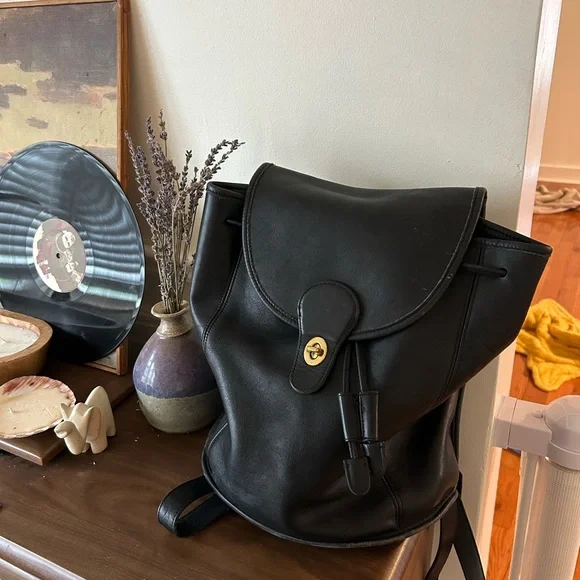 Coach Black Leather Backpack - Picture 11 of 14